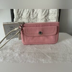 Vintage Coach Pink Leather Wristlet